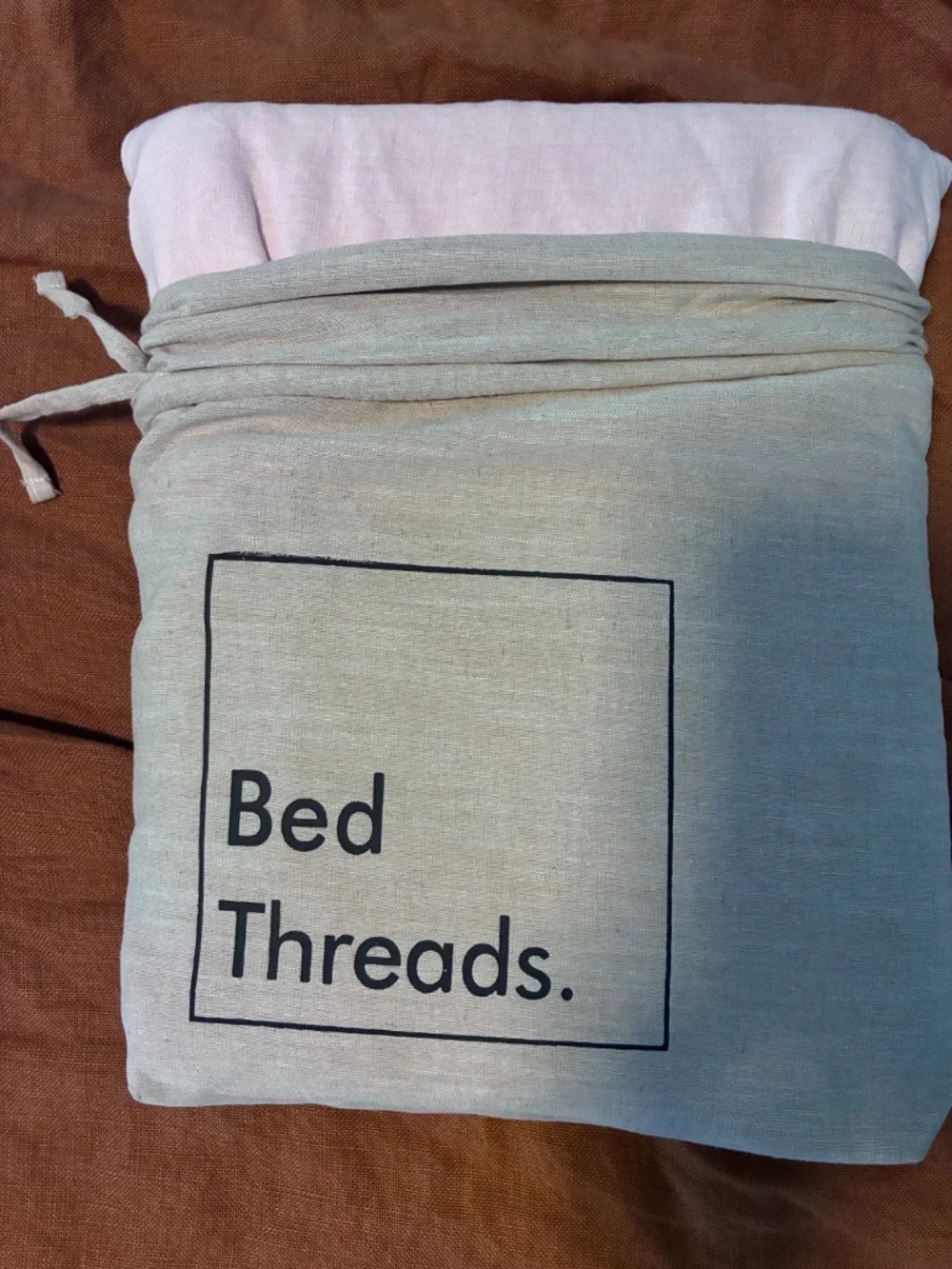 NWT Bed Threads 100% Flax Linen Rosewater FLAT Sheet Lavender Pillowcases KING